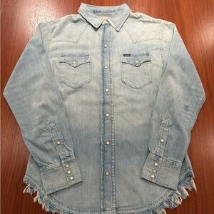 Polo by Ralph Lauren Light Wash Denim Western Button-Down Shirt